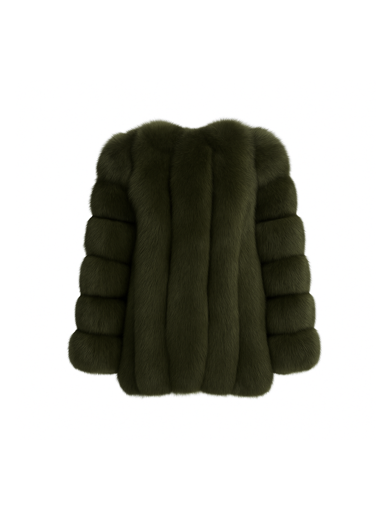 Alma Fur Coat Khaki Green