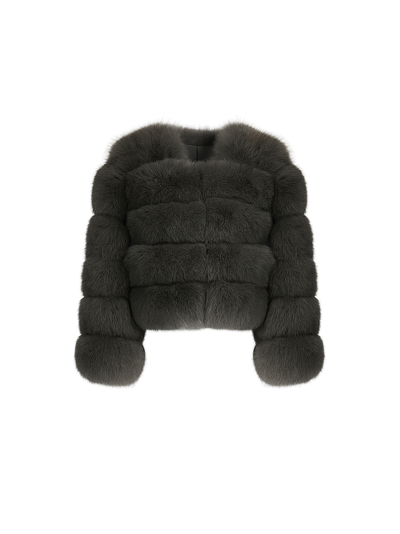 Sofia Fur Coat Dark Grey