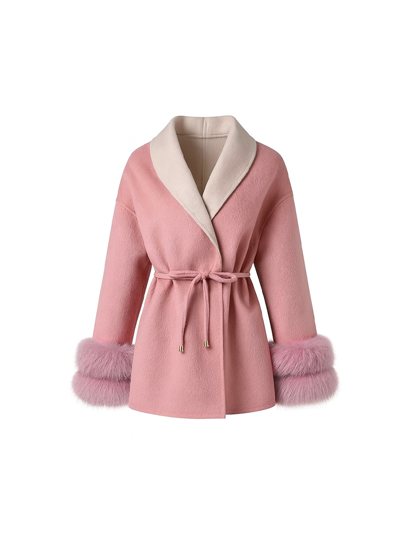 Huda Wool Coat Pink