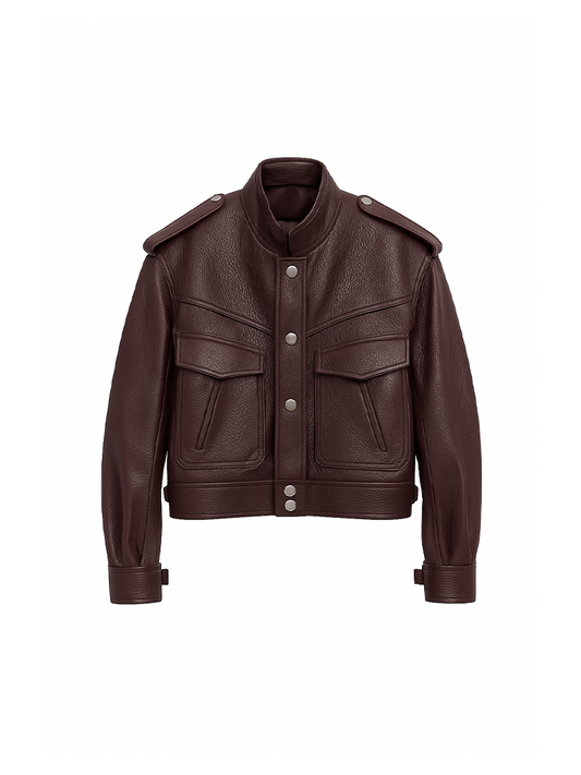 Blake Leather Jacket Burgundy