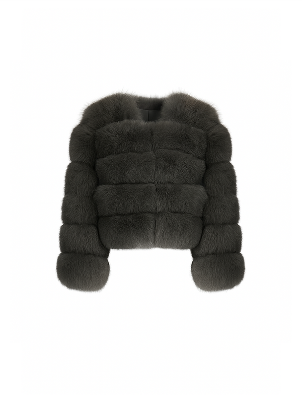 Sofia Fur Coat Dark Grey