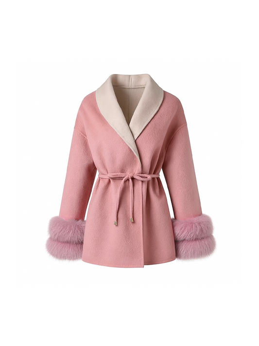 Huda Wool Coat Pink