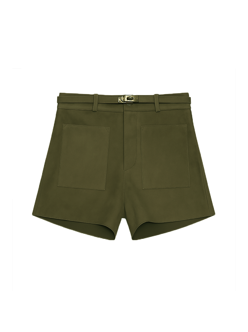 Farah Suede Shorts Khaki Green