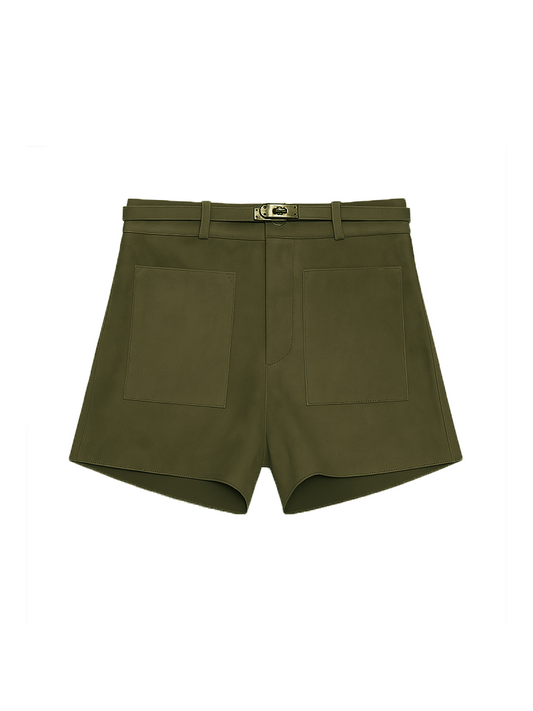 Farah Suede Shorts Khaki Green