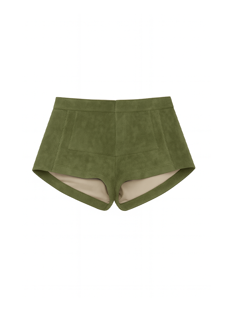 Wren Suede Shorts Green
