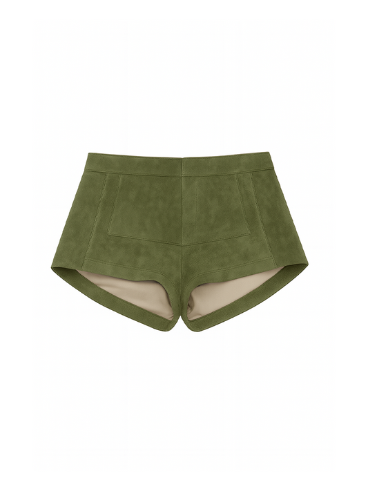 Wren Suede Shorts Green