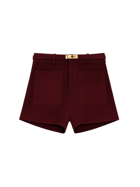 Farah Suede Shorts Burgundy