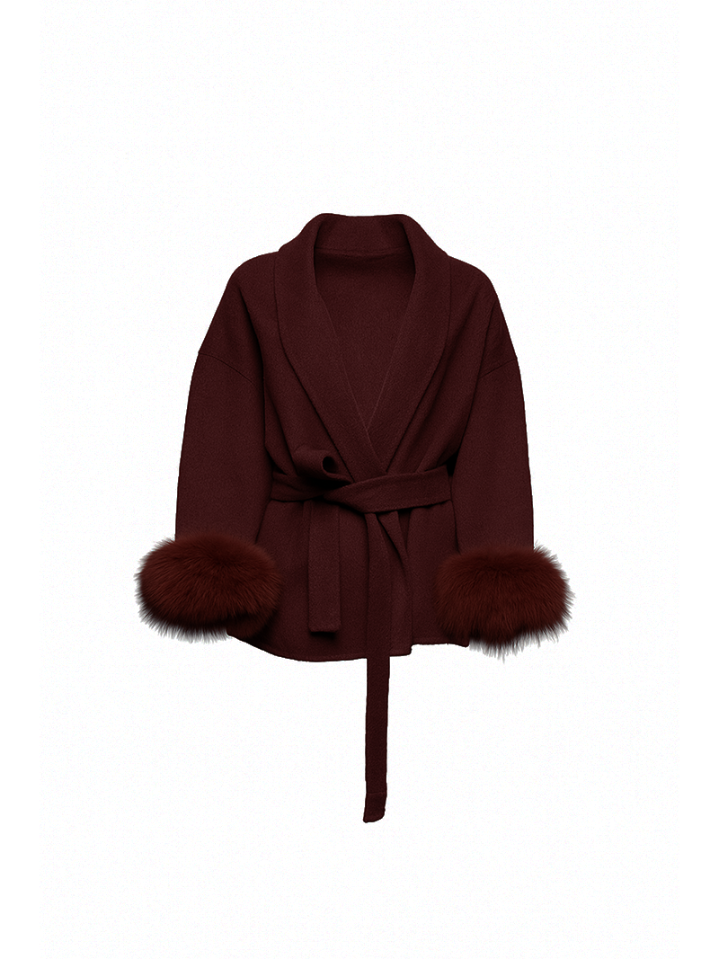 Maia Wool Coat Burgundy