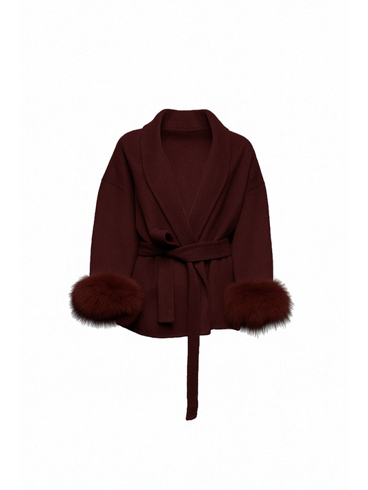 Maia Wool Coat Burgundy