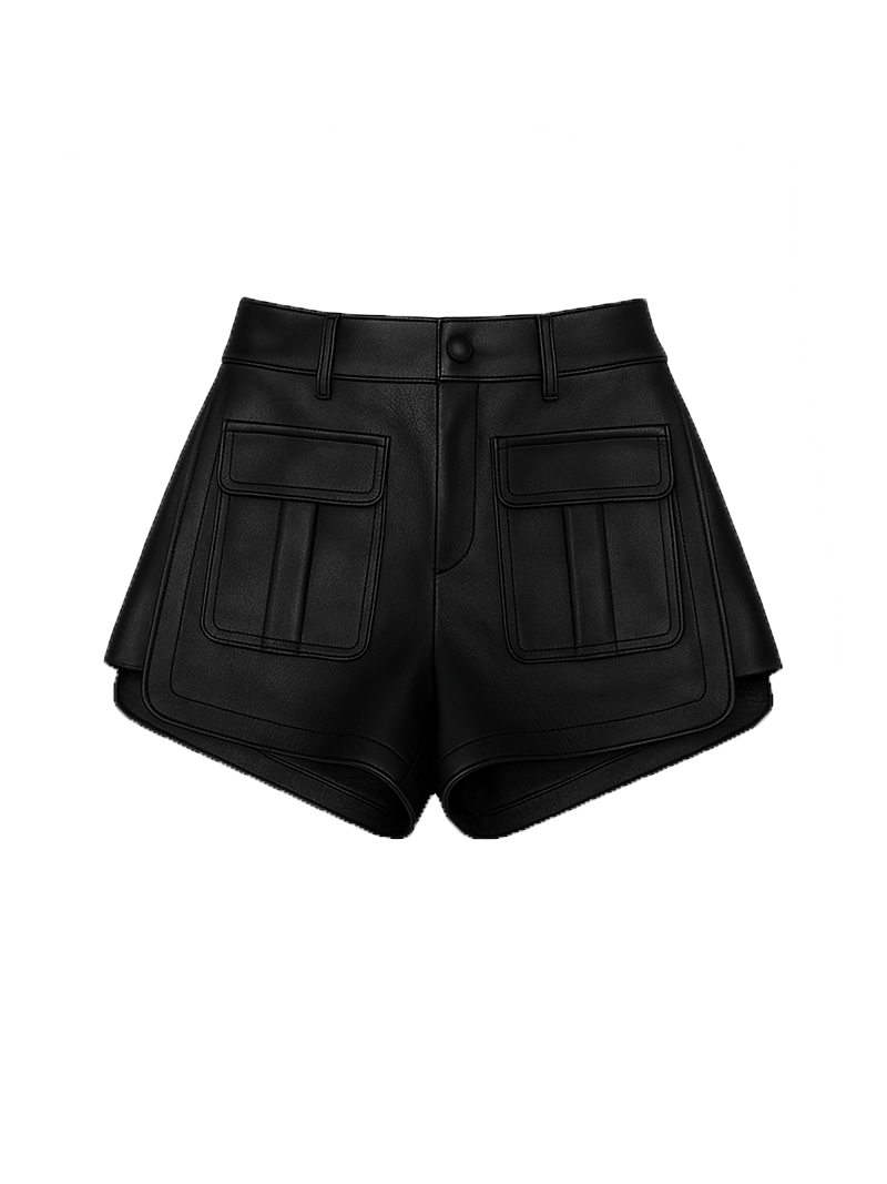 Eleni Leather Shorts Black