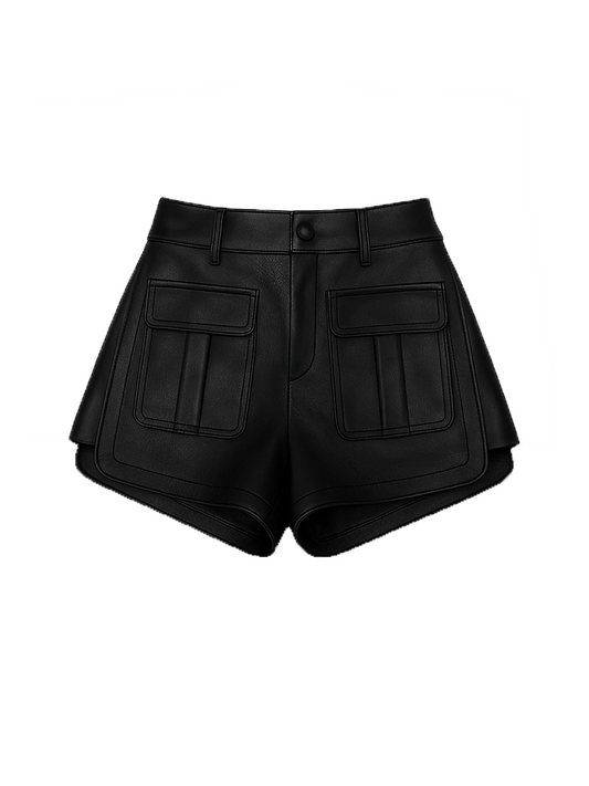 Eleni Leather Shorts Black
